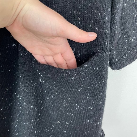 Soft + Joie Woman's Sz S Black Farid Fringe Tweed Open Sweater Cardigan - Picture 6 of 8